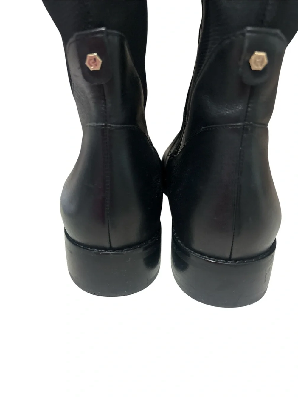 Cole Haan Noelle Black Leather Knee High Riding Boots High Stretch Size 11